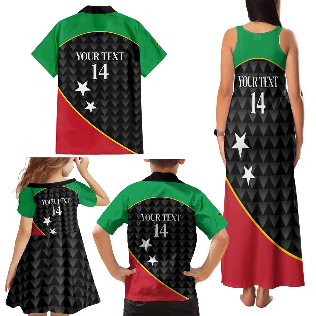St Kitts and Nevis Cricket Custom Family Matching Tank Maxi Dress and Hawaiian Shirt 10th Anniversary Go Champions Patriots - Wonder Print Shop