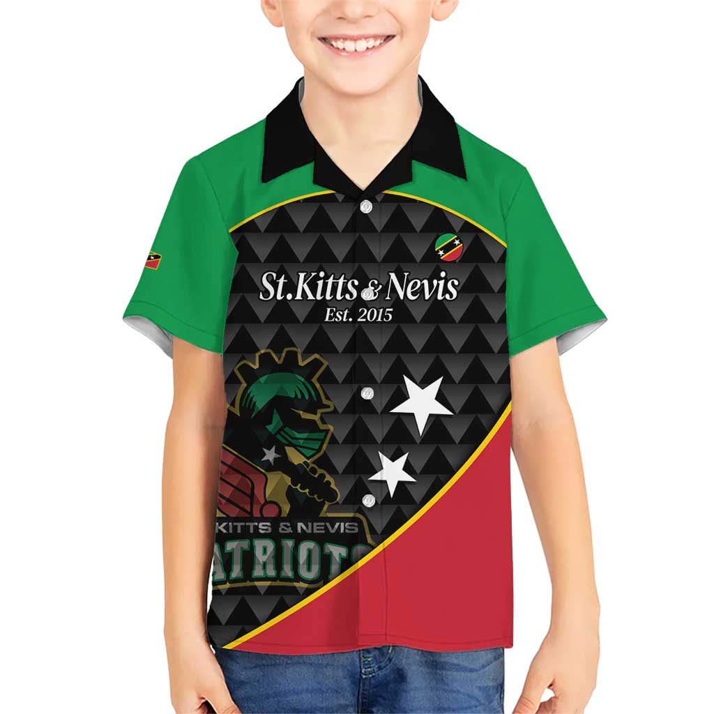 St Kitts and Nevis Cricket Custom Kid Hawaiian Shirt 10th Anniversary Go Champions Patriots - Wonder Print Shop