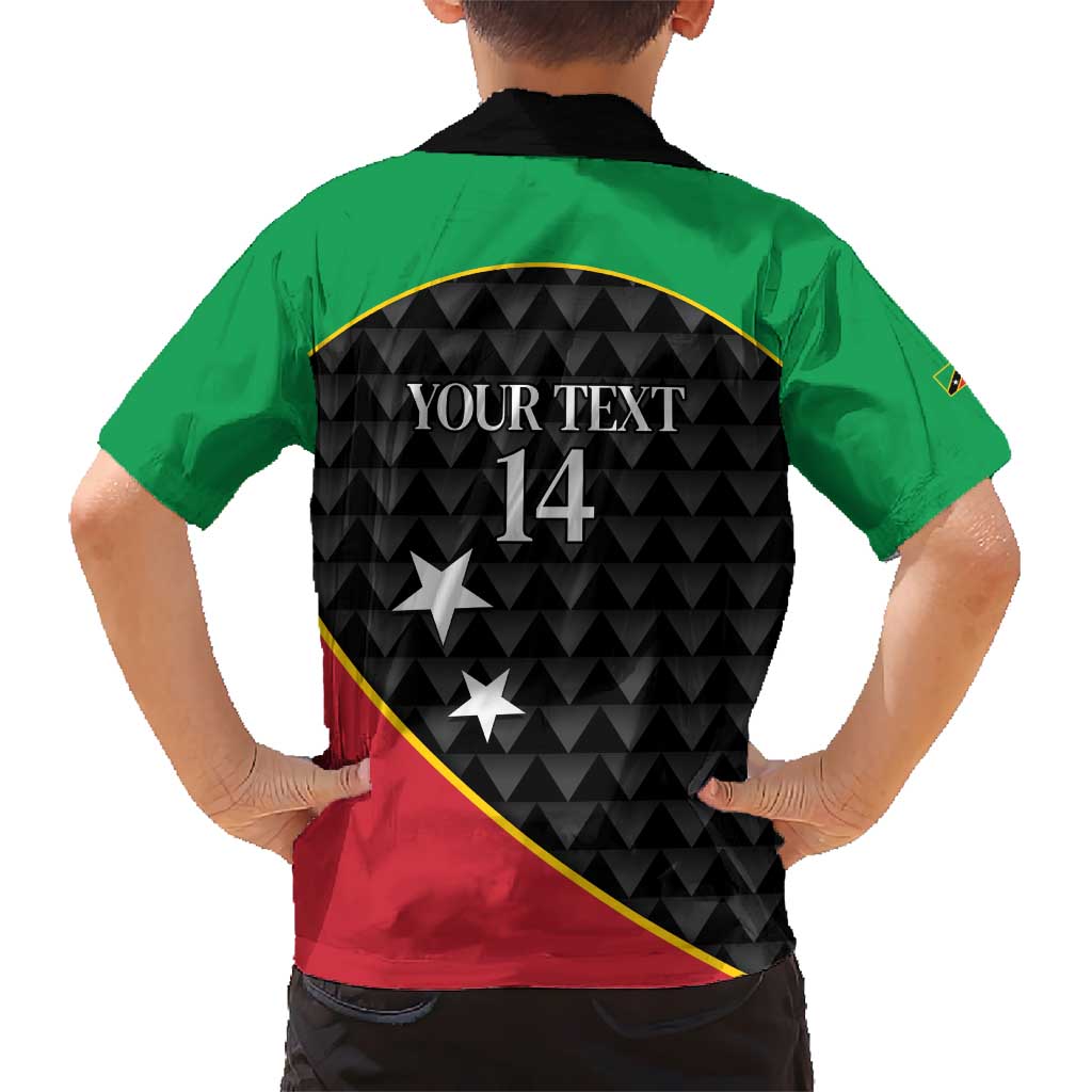 St Kitts and Nevis Cricket Custom Kid Hawaiian Shirt 10th Anniversary Go Champions Patriots - Wonder Print Shop