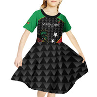 St Kitts and Nevis Cricket Custom Kid Short Sleeve Dress 10th Anniversary Go Champions Patriots - Wonder Print Shop