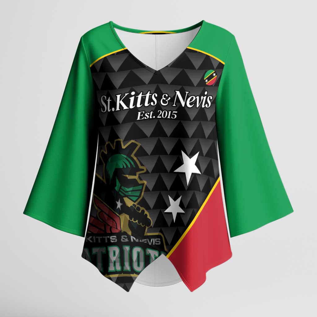 St Kitts and Nevis Cricket Custom Kimono Sleeve Blouse 10th Anniversary Go Champions Patriots - Wonder Print Shop
