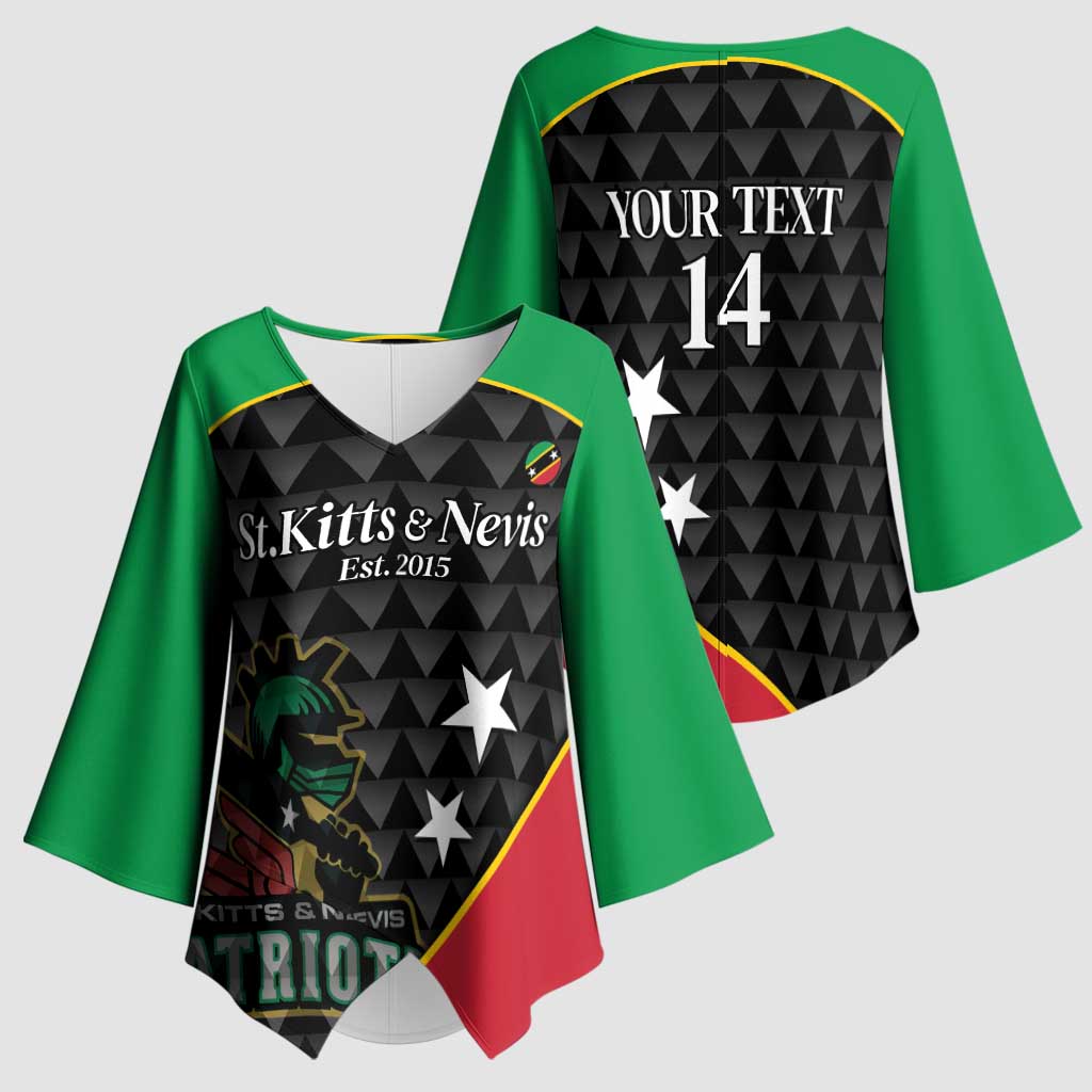 St Kitts and Nevis Cricket Custom Kimono Sleeve Blouse 10th Anniversary Go Champions Patriots - Wonder Print Shop