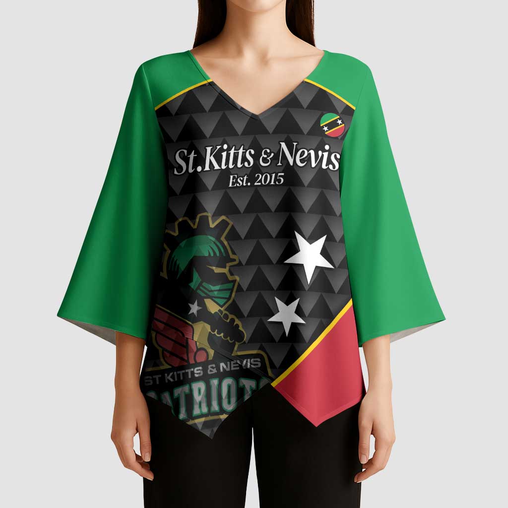 St Kitts and Nevis Cricket Custom Kimono Sleeve Blouse 10th Anniversary Go Champions Patriots - Wonder Print Shop