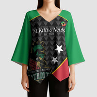 St Kitts and Nevis Cricket Custom Kimono Sleeve Blouse 10th Anniversary Go Champions Patriots - Wonder Print Shop