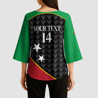 St Kitts and Nevis Cricket Custom Kimono Sleeve Blouse 10th Anniversary Go Champions Patriots - Wonder Print Shop