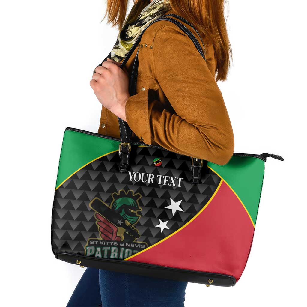 St Kitts and Nevis Cricket Custom Leather Tote Bag 10th Anniversary Go Champions Patriots - Wonder Print Shop