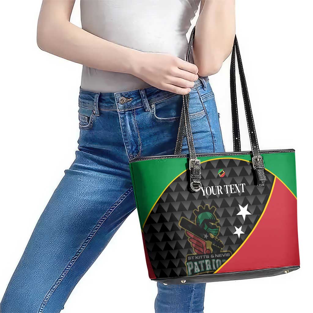 St Kitts and Nevis Cricket Custom Leather Tote Bag 10th Anniversary Go Champions Patriots - Wonder Print Shop