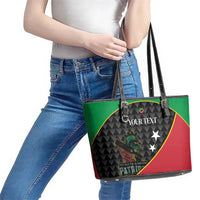 St Kitts and Nevis Cricket Custom Leather Tote Bag 10th Anniversary Go Champions Patriots - Wonder Print Shop