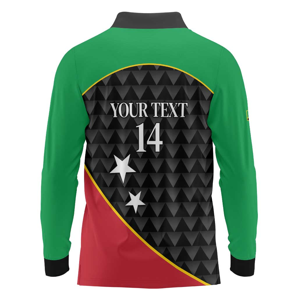 St Kitts and Nevis Cricket Custom Long Sleeve Polo Shirt 10th Anniversary Go Champions Patriots - Wonder Print Shop