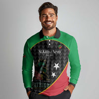 St Kitts and Nevis Cricket Custom Long Sleeve Polo Shirt 10th Anniversary Go Champions Patriots - Wonder Print Shop