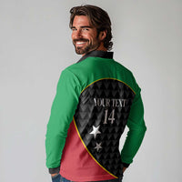 St Kitts and Nevis Cricket Custom Long Sleeve Polo Shirt 10th Anniversary Go Champions Patriots - Wonder Print Shop