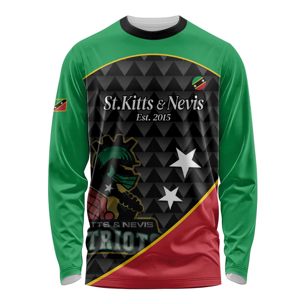 St Kitts and Nevis Cricket Custom Long Sleeve Shirt 10th Anniversary Go Champions Patriots - Wonder Print Shop