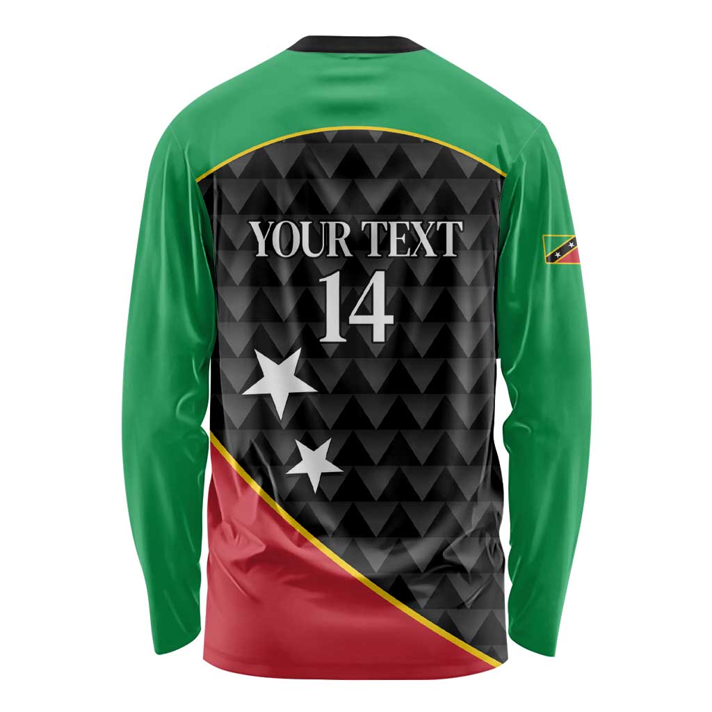 St Kitts and Nevis Cricket Custom Long Sleeve Shirt 10th Anniversary Go Champions Patriots - Wonder Print Shop