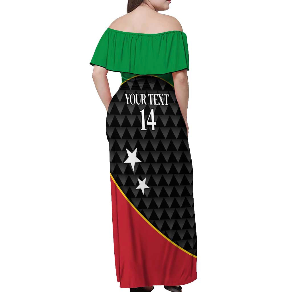St Kitts and Nevis Cricket Custom Off Shoulder Maxi Dress 10th Anniversary Go Champions Patriots - Wonder Print Shop