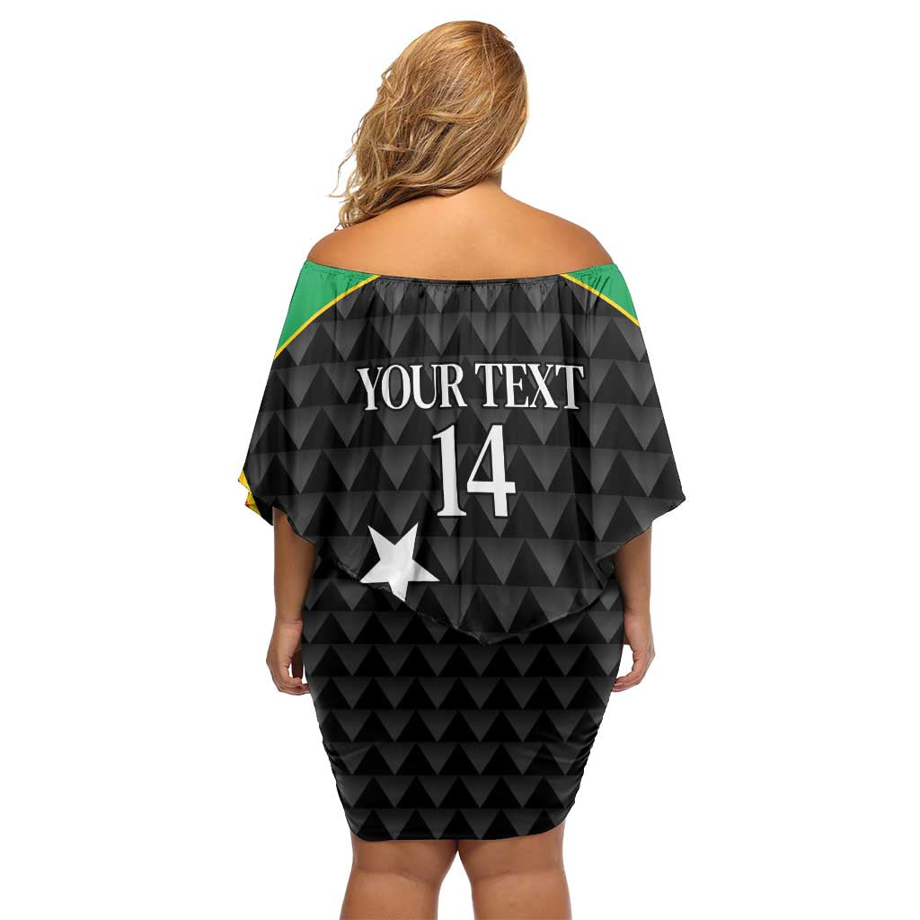 St Kitts and Nevis Cricket Custom Off Shoulder Short Dress 10th Anniversary Go Champions Patriots - Wonder Print Shop