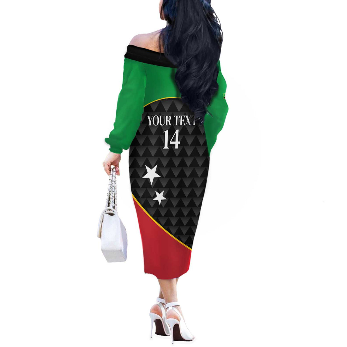 St Kitts and Nevis Cricket Custom Off The Shoulder Long Sleeve Dress 10th Anniversary Go Champions Patriots - Wonder Print Shop