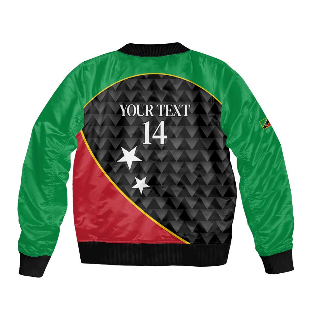 St Kitts and Nevis Cricket Custom Sleeve Zip Bomber Jacket 10th Anniversary Go Champions Patriots - Wonder Print Shop