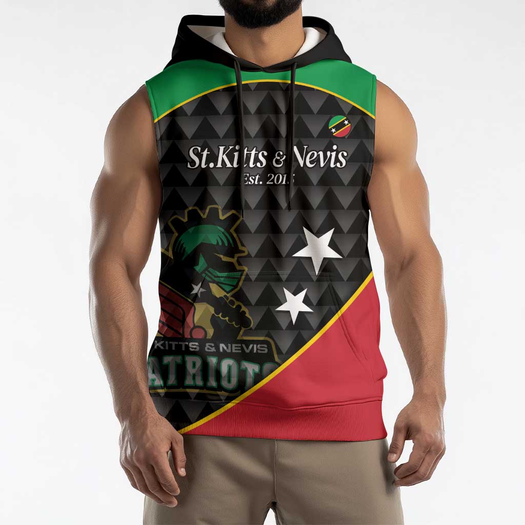 St Kitts and Nevis Cricket Custom Sleeveless Hoodie 10th Anniversary Go Champions Patriots - Wonder Print Shop