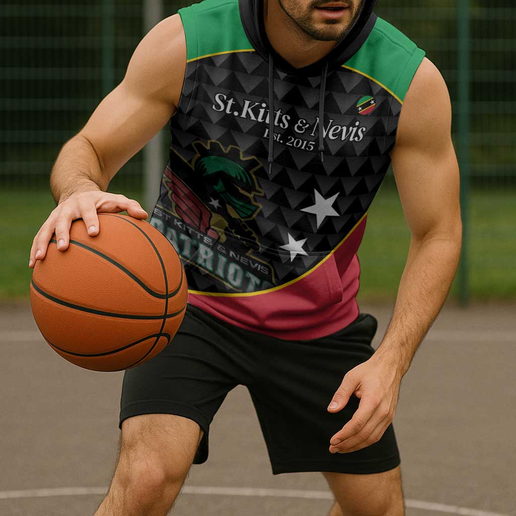 St Kitts and Nevis Cricket Custom Sleeveless Hoodie 10th Anniversary Go Champions Patriots - Wonder Print Shop