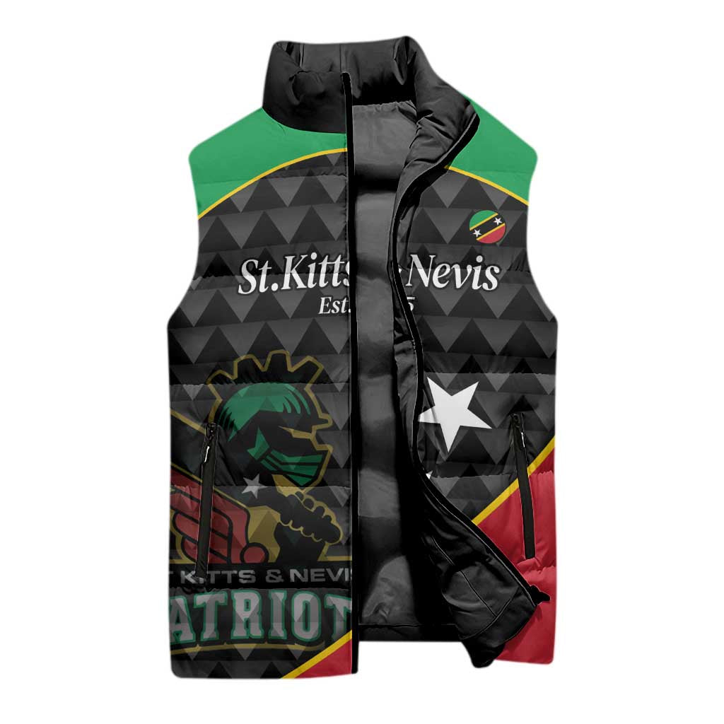 St Kitts and Nevis Cricket Custom Sleeveless Puffer Jacket 10th Anniversary Go Champions Patriots - Wonder Print Shop