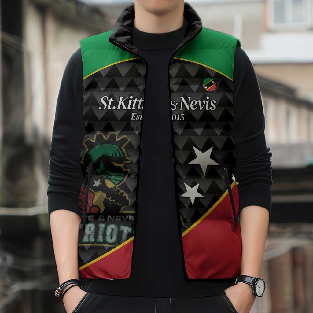 St Kitts and Nevis Cricket Custom Sleeveless Puffer Jacket 10th Anniversary Go Champions Patriots - Wonder Print Shop