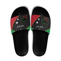 St Kitts and Nevis Cricket Custom Slide Sandals 10th Anniversary Go Champions Patriots - Wonder Print Shop