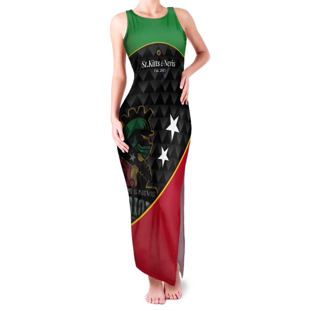 St Kitts and Nevis Cricket Custom Tank Maxi Dress 10th Anniversary Go Champions Patriots - Wonder Print Shop