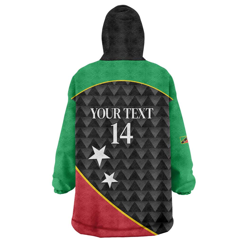 St Kitts and Nevis Cricket Custom Wearable Blanket Hoodie 10th Anniversary Go Champions Patriots - Wonder Print Shop