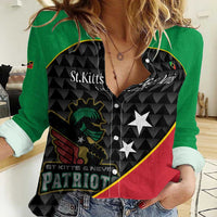 St Kitts and Nevis Cricket Custom Women Casual Shirt 10th Anniversary Go Champions Patriots - Wonder Print Shop