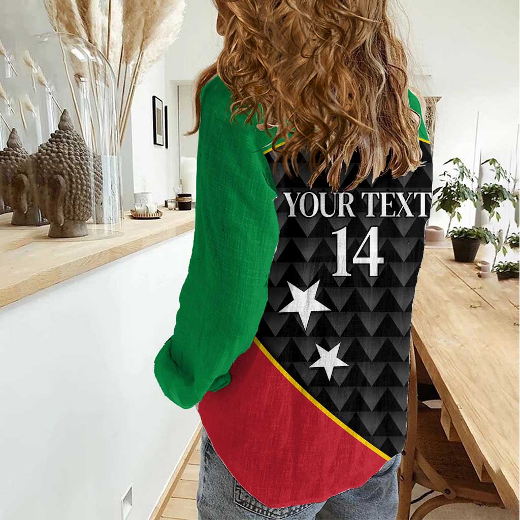 St Kitts and Nevis Cricket Custom Women Casual Shirt 10th Anniversary Go Champions Patriots - Wonder Print Shop
