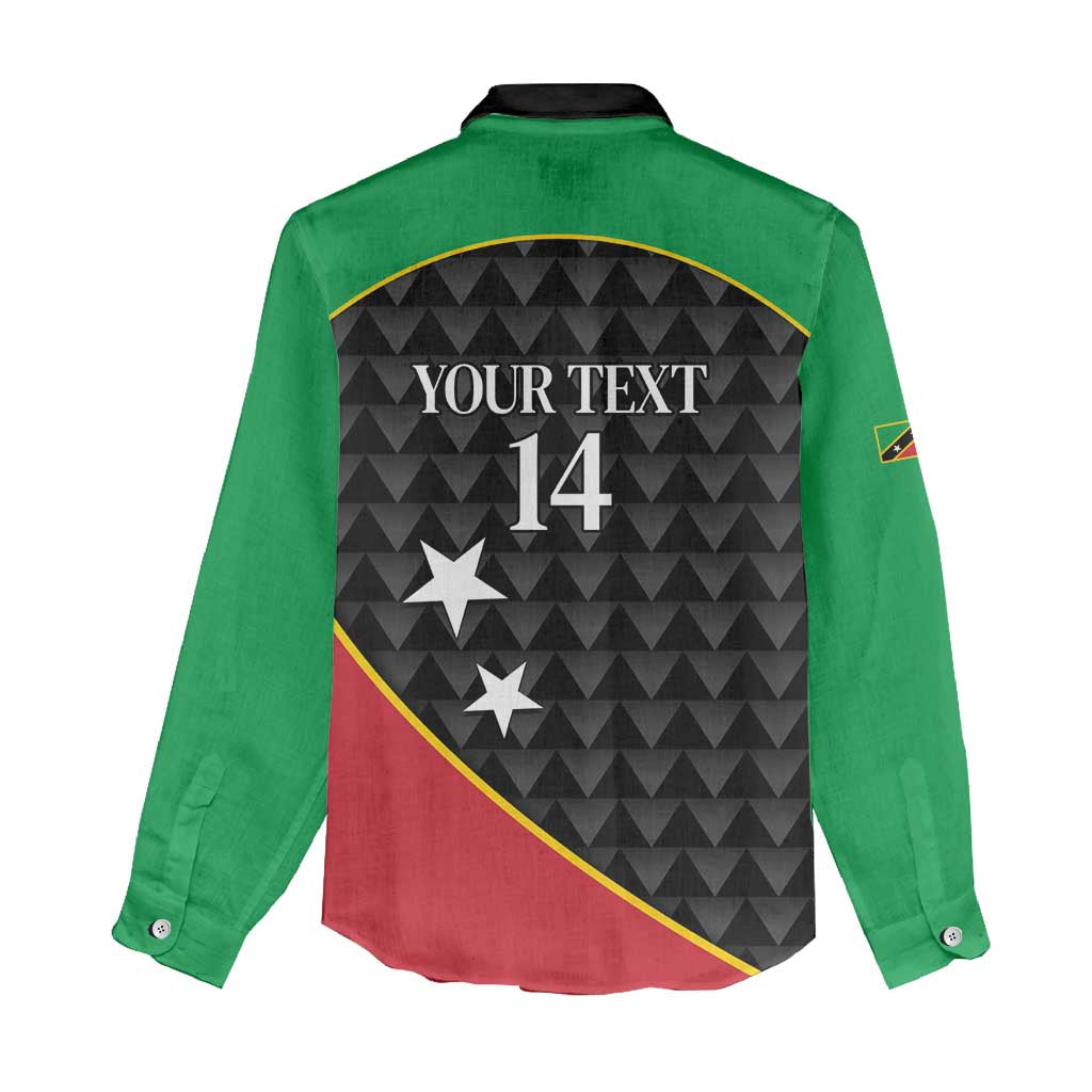 St Kitts and Nevis Cricket Custom Women Casual Shirt 10th Anniversary Go Champions Patriots - Wonder Print Shop