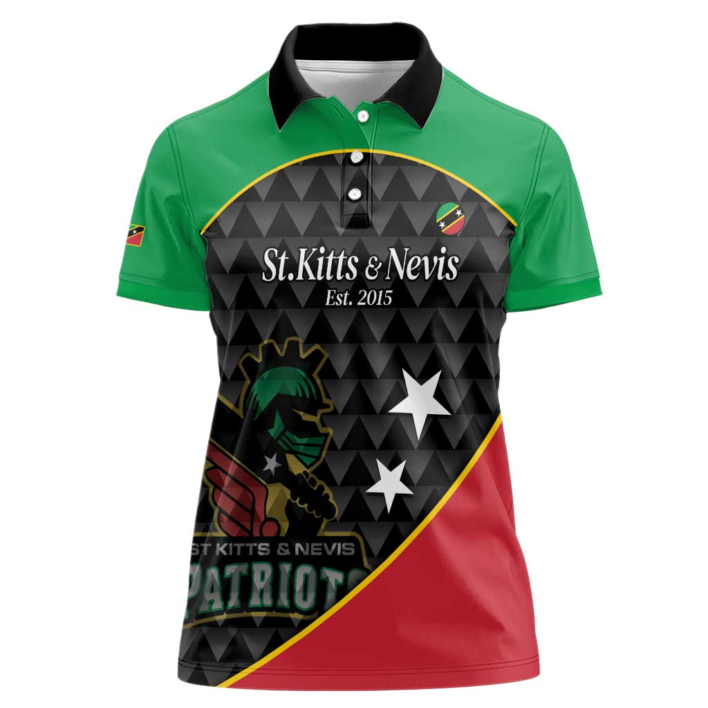 St Kitts and Nevis Cricket Custom Women Polo Shirt 10th Anniversary Go Champions Patriots - Wonder Print Shop