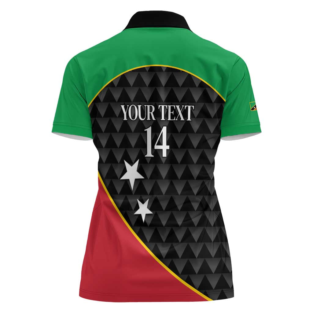 St Kitts and Nevis Cricket Custom Women Polo Shirt 10th Anniversary Go Champions Patriots - Wonder Print Shop