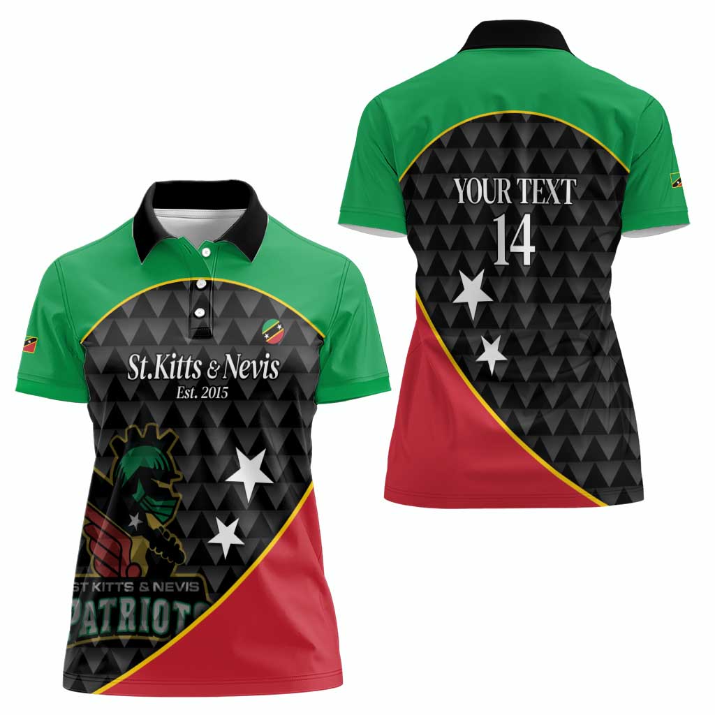 St Kitts and Nevis Cricket Custom Women Polo Shirt 10th Anniversary Go Champions Patriots - Wonder Print Shop