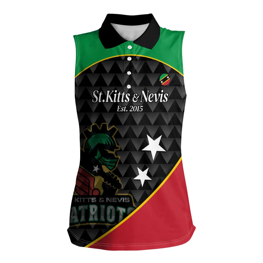 St Kitts and Nevis Cricket Custom Women Sleeveless Polo Shirt 10th Anniversary Go Champions Patriots - Wonder Print Shop