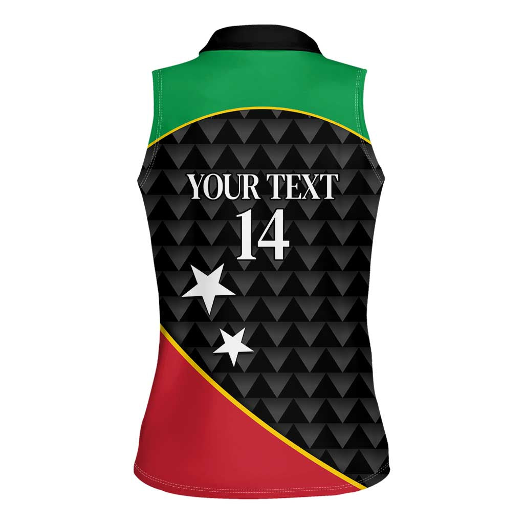St Kitts and Nevis Cricket Custom Women Sleeveless Polo Shirt 10th Anniversary Go Champions Patriots - Wonder Print Shop