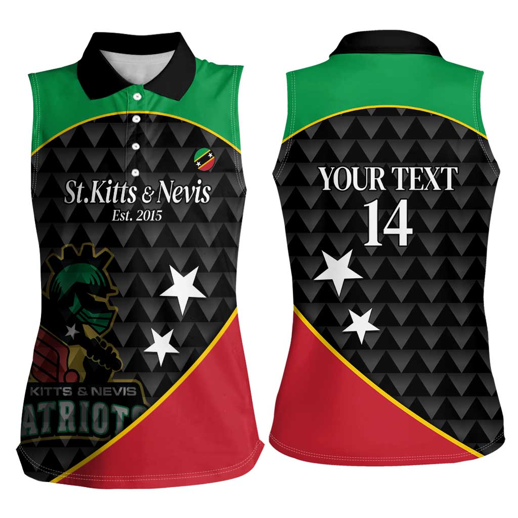 St Kitts and Nevis Cricket Custom Women Sleeveless Polo Shirt 10th Anniversary Go Champions Patriots - Wonder Print Shop