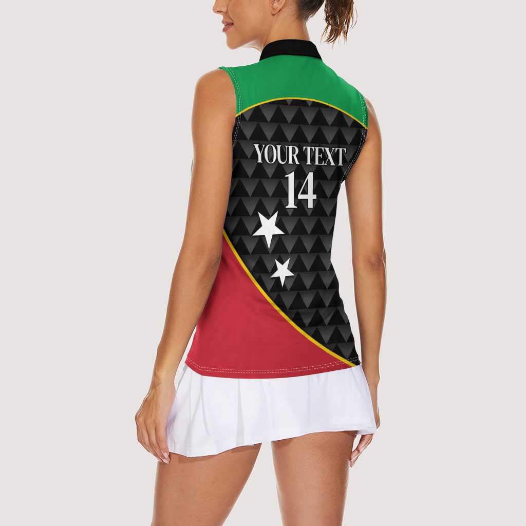 St Kitts and Nevis Cricket Custom Women Sleeveless Polo Shirt 10th Anniversary Go Champions Patriots - Wonder Print Shop