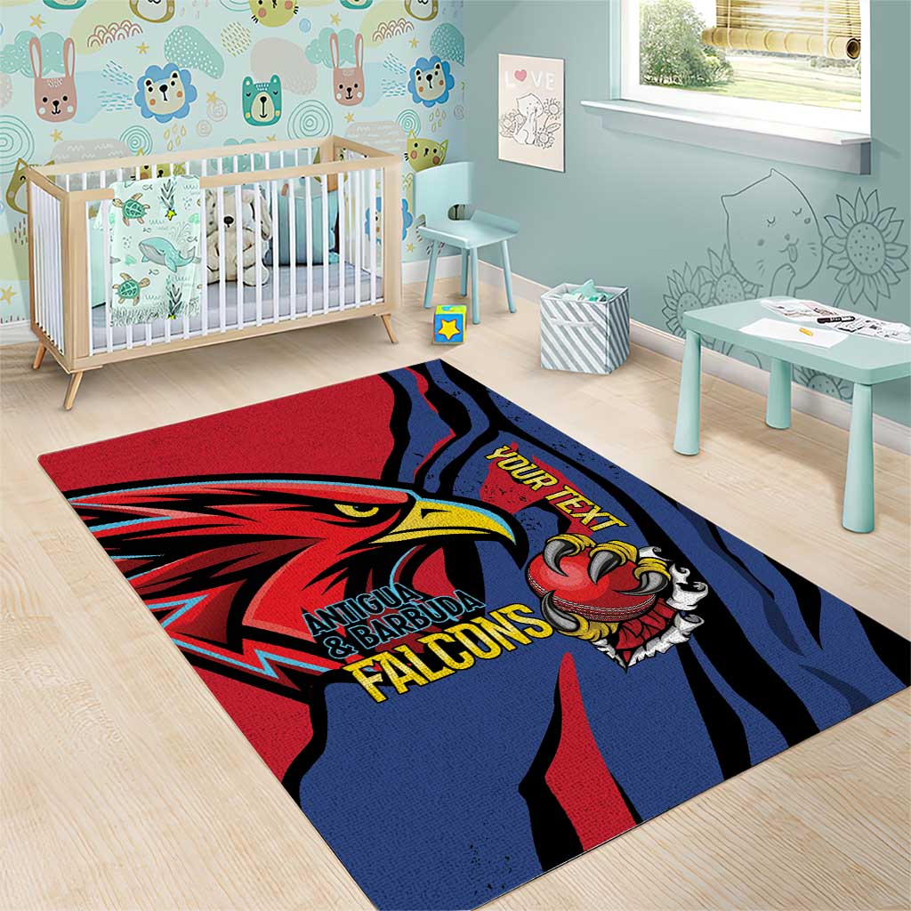 Antigua and Barbuda Cricket Custom Area Rug Go Champions Falcons - Wonder Print Shop