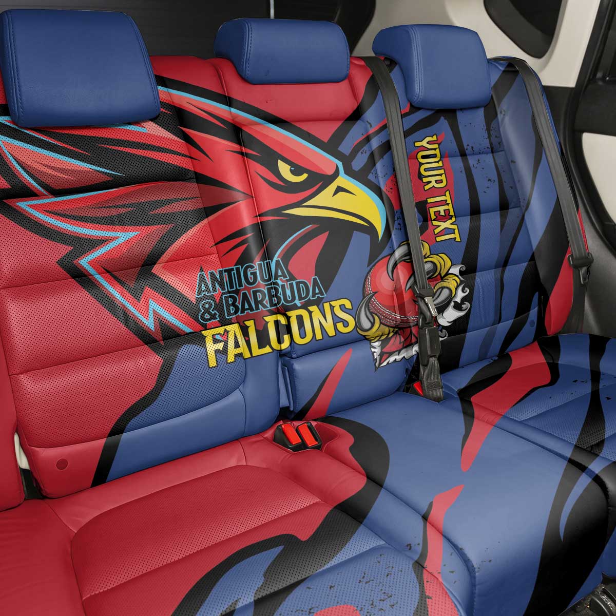 Antigua and Barbuda Cricket Custom Back Car Seat Cover Go Champions Falcons - Wonder Print Shop