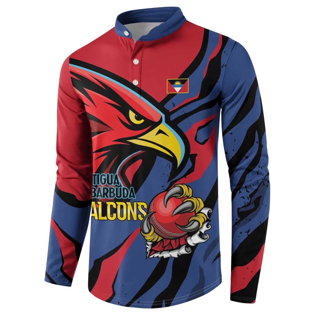 Antigua and Barbuda Cricket Custom Button Sweatshirt Go Champions Falcons - Wonder Print Shop
