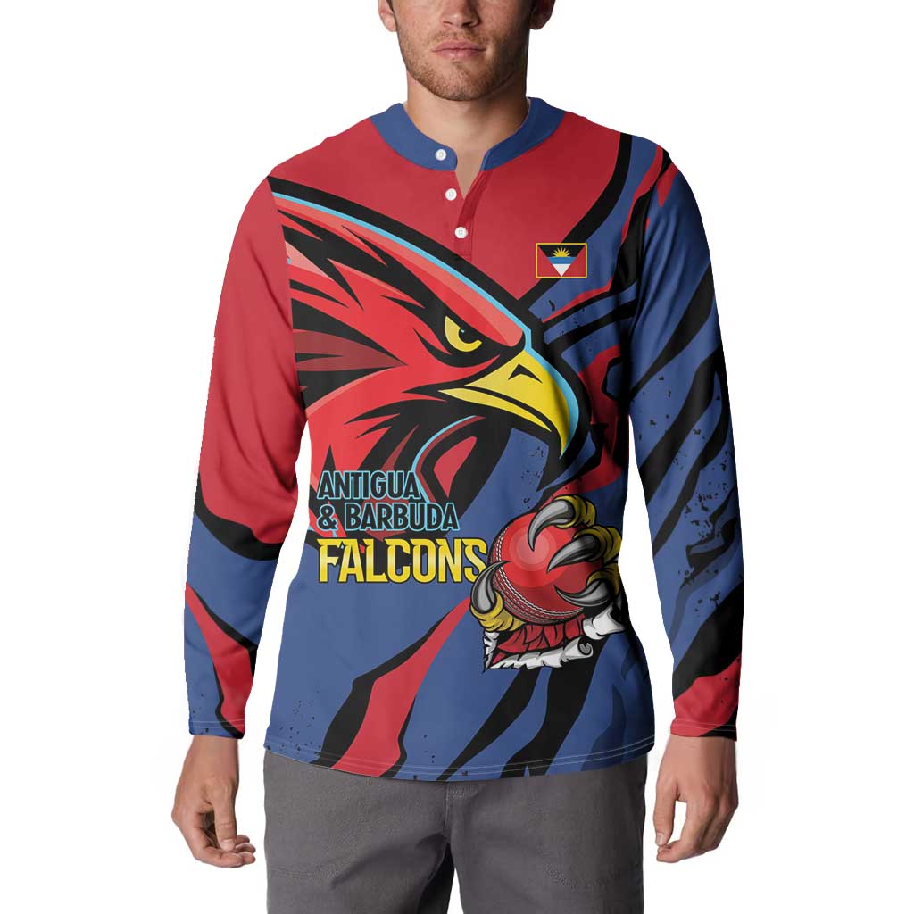 Antigua and Barbuda Cricket Custom Button Sweatshirt Go Champions Falcons - Wonder Print Shop