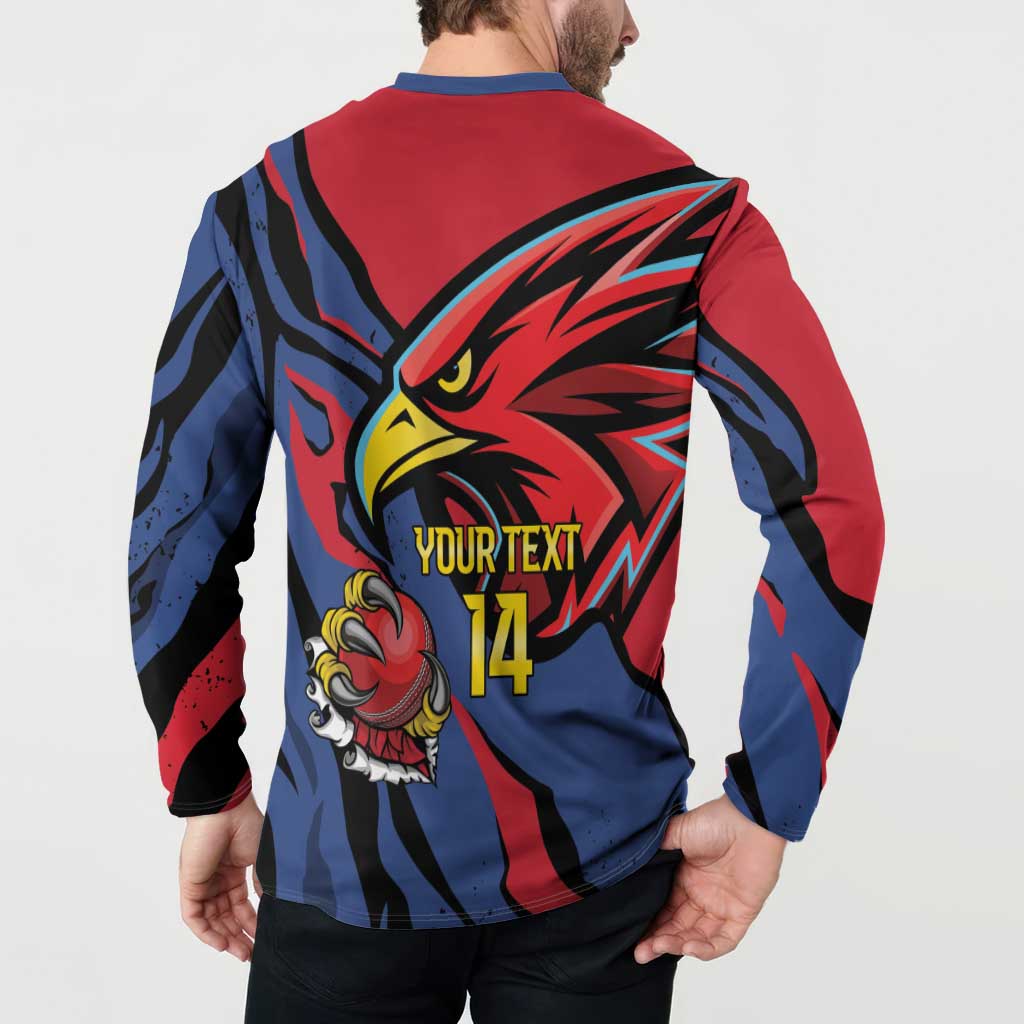 Antigua and Barbuda Cricket Custom Button Sweatshirt Go Champions Falcons - Wonder Print Shop