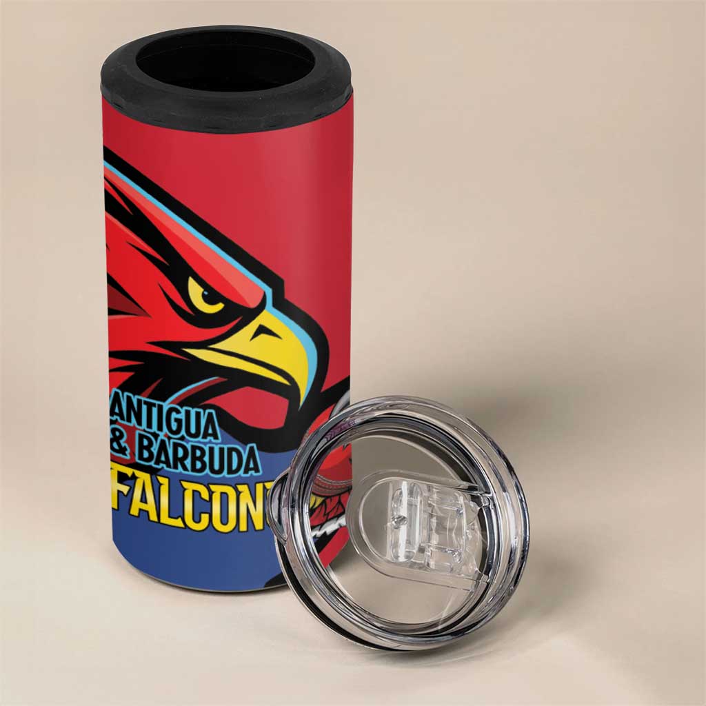 Antigua and Barbuda Cricket Custom 4 in 1 Can Cooler Tumbler Go Champions Falcons - Wonder Print Shop