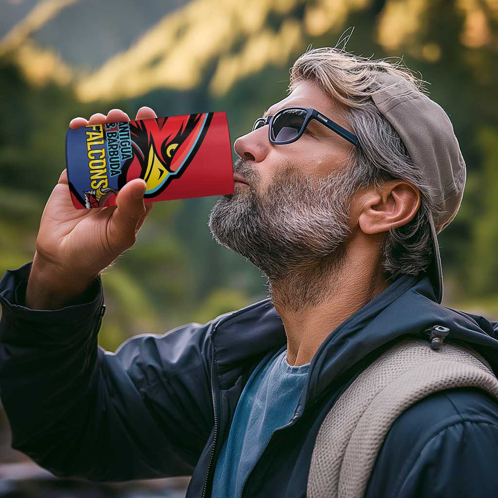 Antigua and Barbuda Cricket Custom 4 in 1 Can Cooler Tumbler Go Champions Falcons - Wonder Print Shop