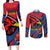 Antigua and Barbuda Cricket Custom Couples Matching Long Sleeve Bodycon Dress and Long Sleeve Button Shirt Go Champions Falcons - Wonder Print Shop