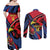 Antigua and Barbuda Cricket Custom Couples Matching Off Shoulder Maxi Dress and Long Sleeve Button Shirt Go Champions Falcons - Wonder Print Shop