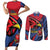 Antigua and Barbuda Cricket Custom Couples Matching Short Sleeve Bodycon Dress and Long Sleeve Button Shirt Go Champions Falcons - Wonder Print Shop
