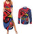 Antigua and Barbuda Cricket Custom Couples Matching Summer Maxi Dress and Long Sleeve Button Shirt Go Champions Falcons - Wonder Print Shop
