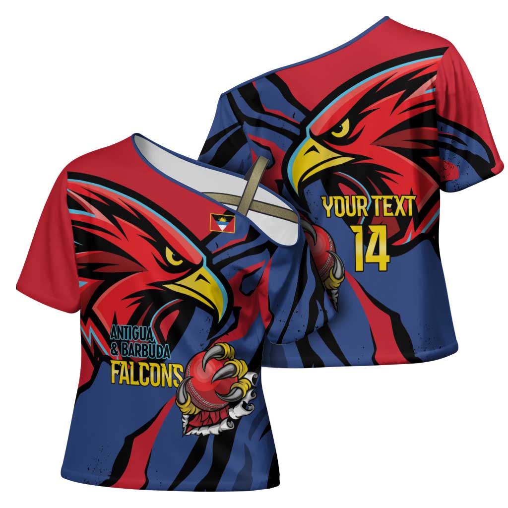 Antigua and Barbuda Cricket Custom Cross Shoulder Shirt Go Champions Falcons - Wonder Print Shop